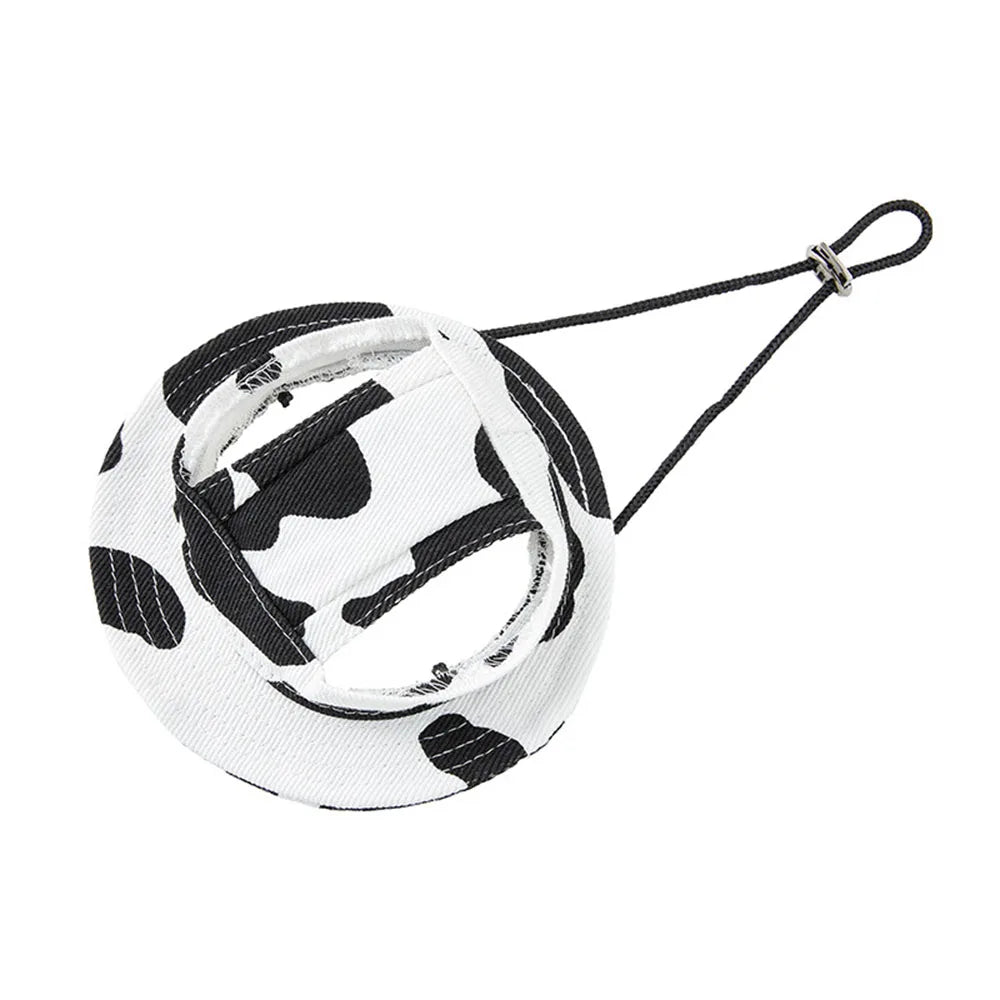 Casual Dog Hat Round Dog Cap with Ear Holes for Puppy Pet Grooming Dress Up Hat Summer Dog Canvas Sun Cap Bonnet Visor for Pug