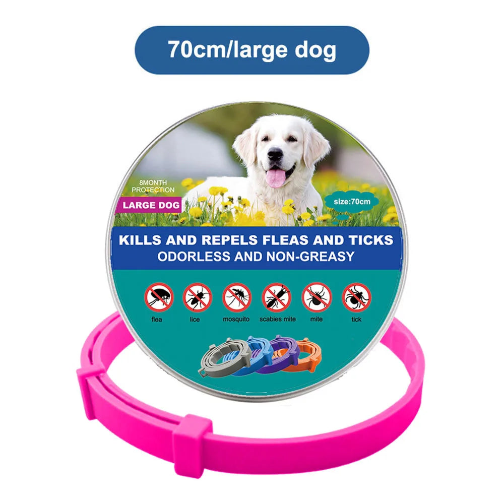 38cm 70cm Retractable Deworming Dog Cat Collar Pet Anti Flea Ticks Collar Repellent Mosquito Pet Collars for Cats Dogs Products