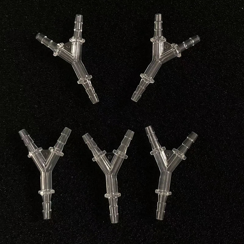 5pcs/lot 4mmY Shaped Plastic Connector 3 Ways Aquarium Fish Tank Air Pump Connector Control Valve Air Pipe Tubes Accessories