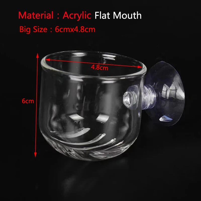 Acrylic Aquarium Feeder Hanging Fish Tank Mini Crystal Pot Polka Water Potted Planting Cylinder Cup Aquarium Decor Accessories