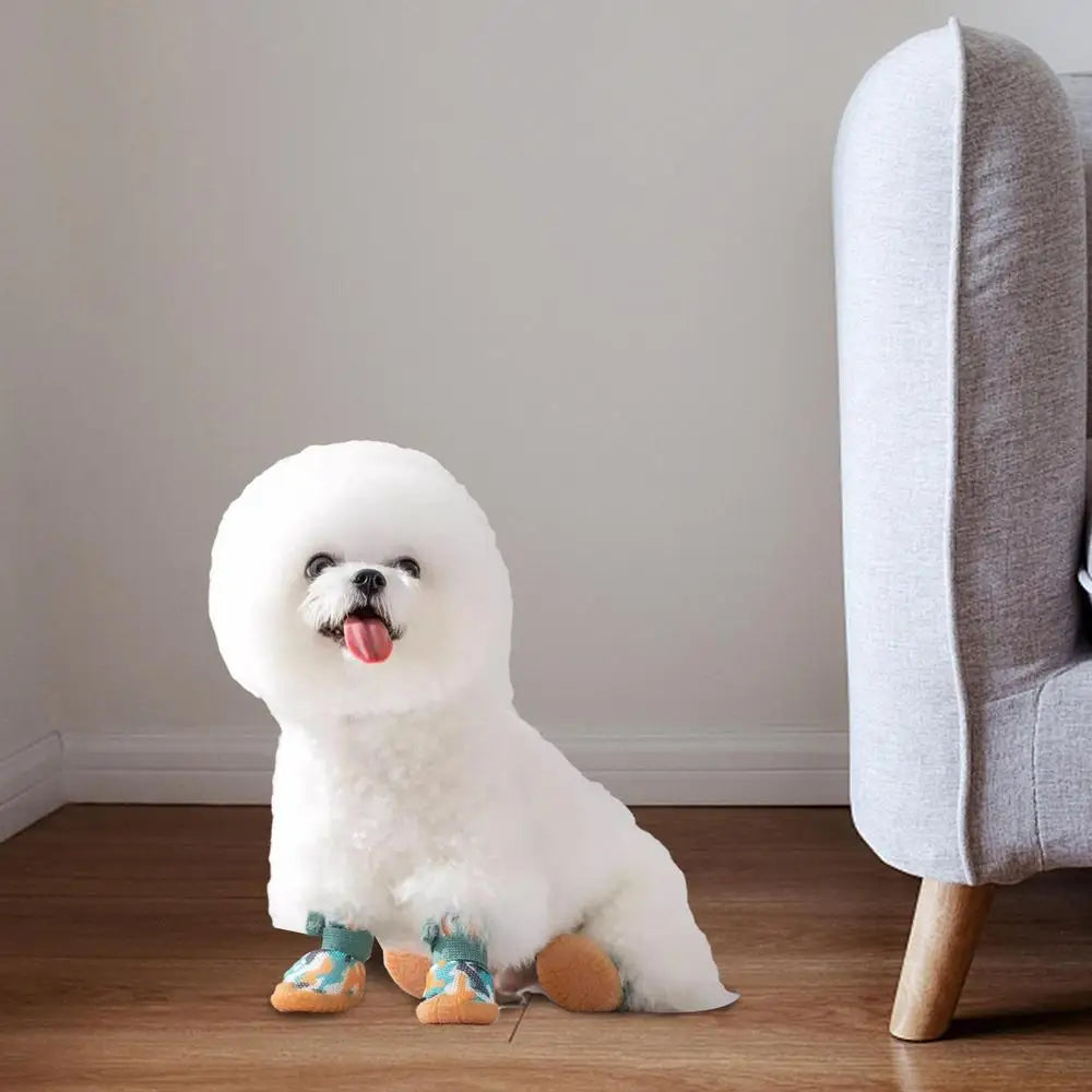 Summer Dog Shoes 4PCS Breathable Shoes For Small Dogs Boots Booties Paw Protector Puppy Shoes Anti-Slip Sole Cat Shoes Boots