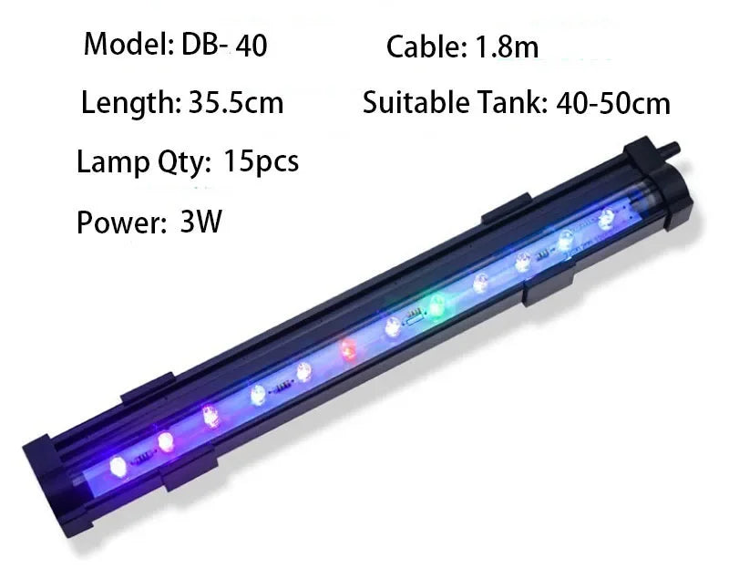 Aquarium LED Light Bubble Waterproof Fish Tank Lighting Underwater Fish Lamp Aquatic Decor Plant Lamp 100-240V 1W/2W/3W/4W