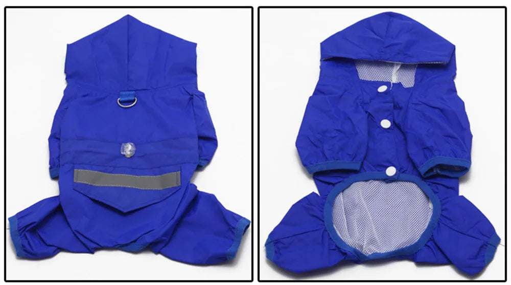 Dogs Raincoat Adjustable Puppy Dog Raincoat Waterproof 4 Legs Raincoat for Small Dogs Outdoor Pet Poncho with Reflective Strap