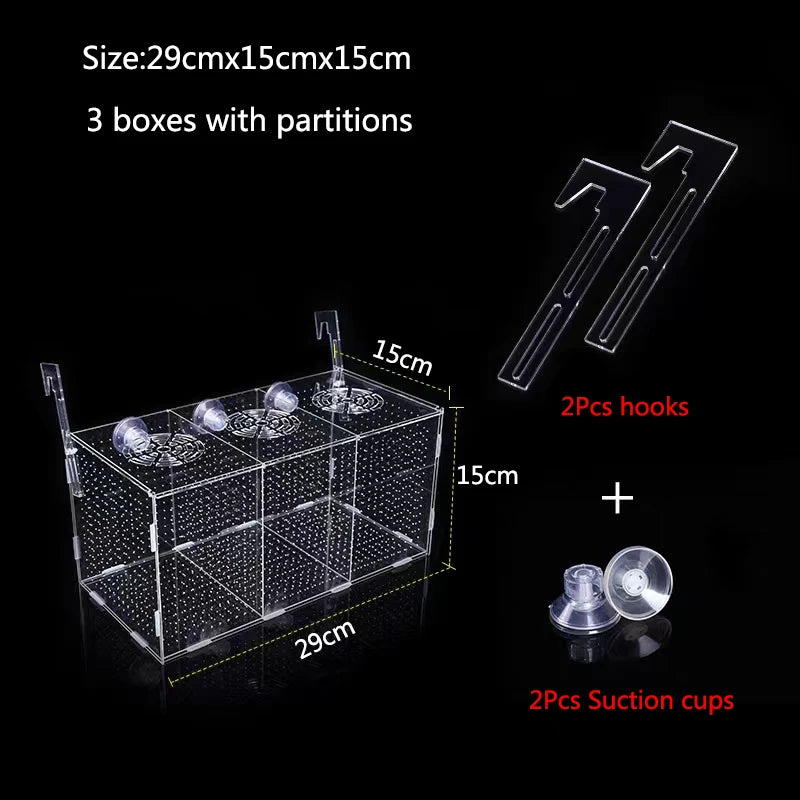 High Transparent Acrylic Aquarium Fish Breeding Isolation Box Fish Aquarium Breeder Hatching Incubator Feeding Tank Accessories