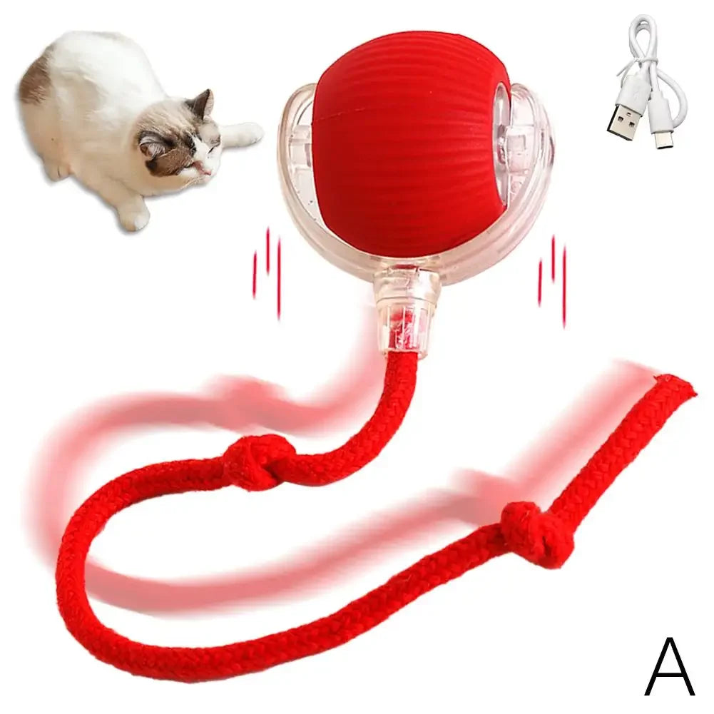 New High-end Cat Rolling Ball Interactive Cat Toy Motion Tail Bird With Teaser Game Pet Chirping Long Toy Kitten Sensor Cat
