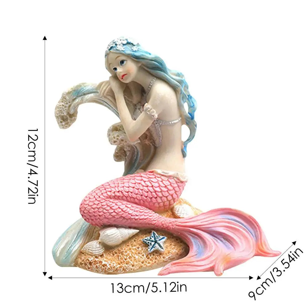 Mermaid Fish Tank Ornament Figurines Miniature Resin Decorations Artificial Aquarium Decor 6 Styles DIY Aquarium Desk Theme