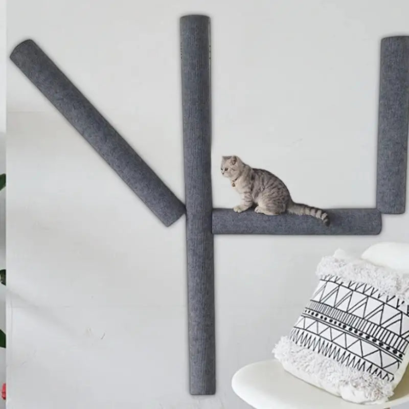 Cat Scratcher Wall Mount Cat Scratching Pad Self-Adhesive Interactive Toys Vertical Scratcher for Small Medium Cats Pets