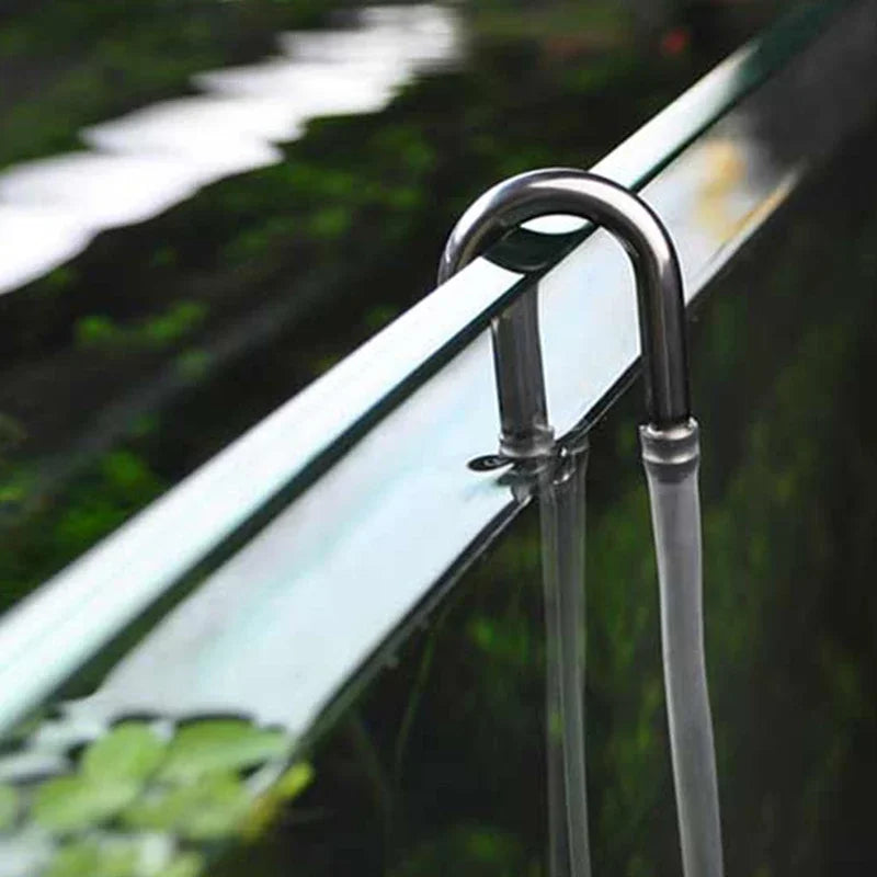 Stainless Steel Aquarium U Shape Tube Connector Air Splitter Valve Fish Tank Air Pump Flow Distributor Valve Tap Lever Control