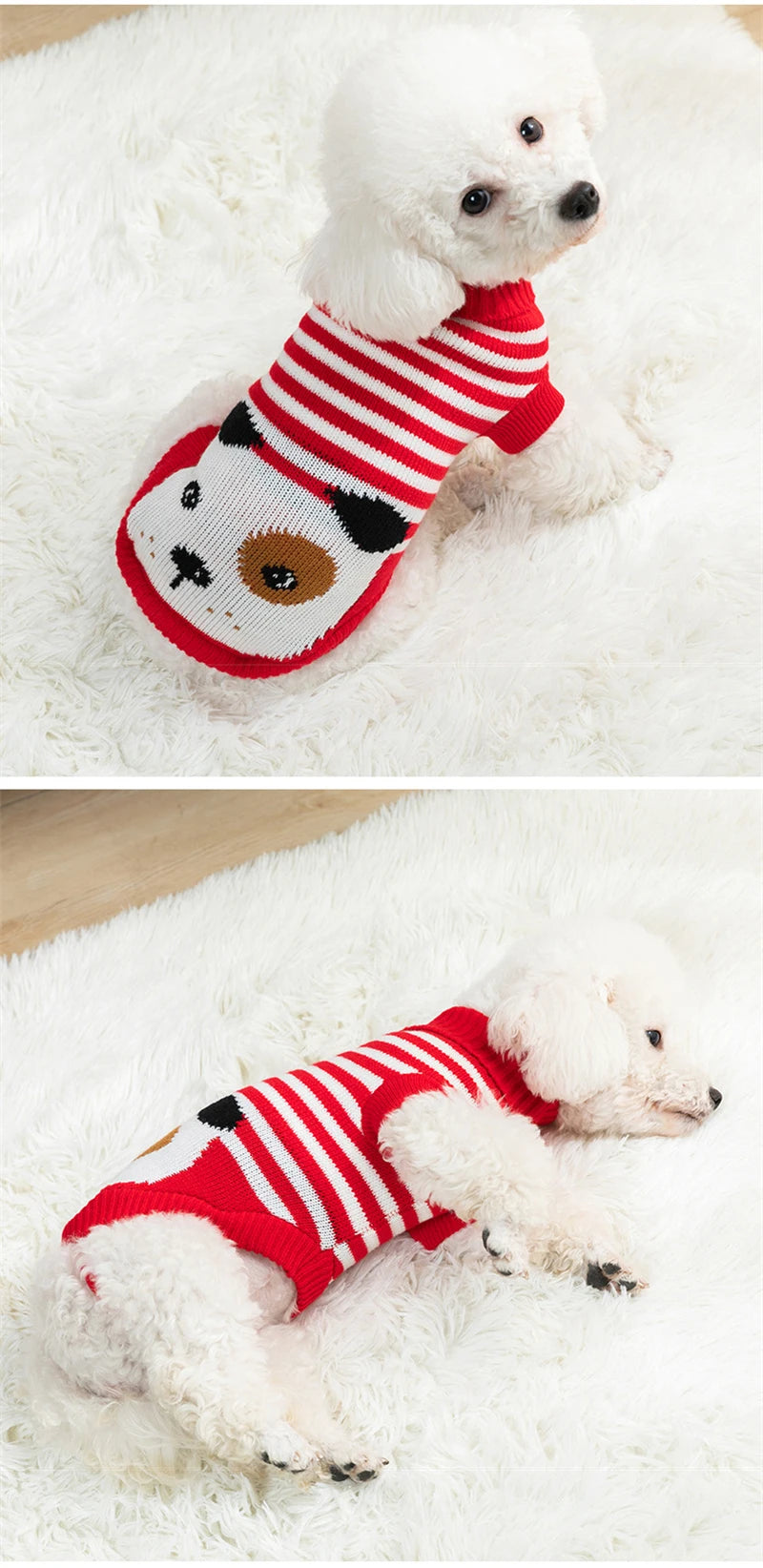 Luxury Designer Clothes for Dogs Cartoon Animal High Collar Winter Chihuahua Clothing Pet Keep Warm Winter Christmas Cat Sweater