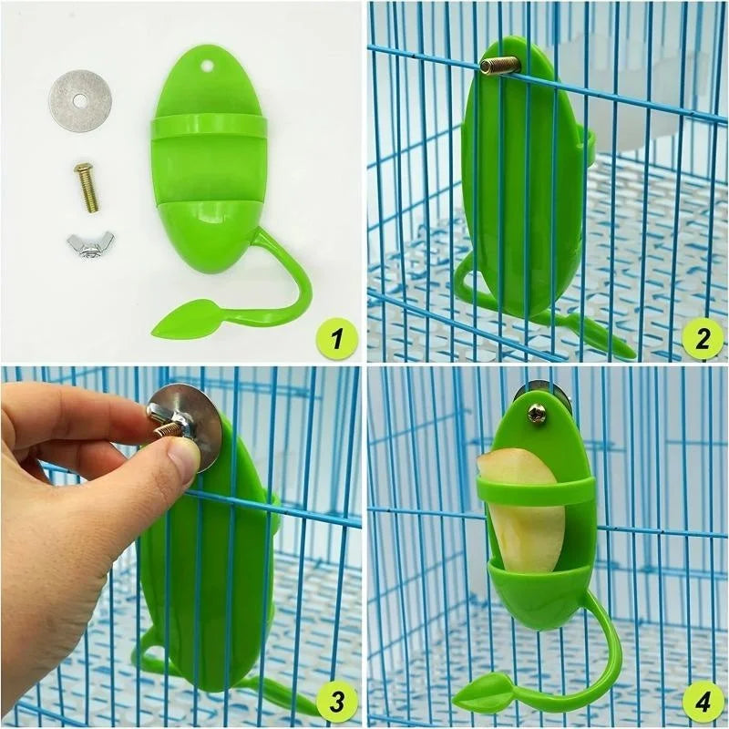 1pcs Bird Cuttlebone Holder Bird Cage Feeding Holder Vegetable Fruits Cuttlebone Holder for Parrot Budgies Parakeet Cockatiel