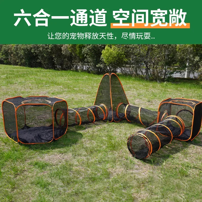 Amazon new outdoor cat with road outdoor dog tent dog game channel pet cage dog cage cat cage pet pass