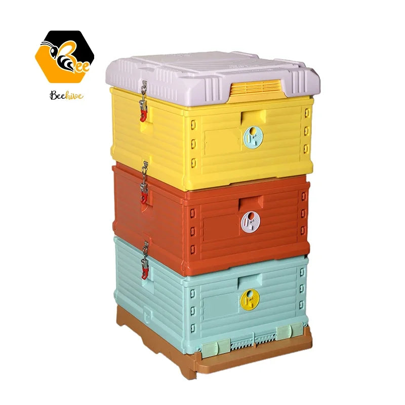 3 Layer Insulation Plastic Polystyrene Beehive 10 Frames Thermo Beehive Langstroth Beehive Top Bee Feeder Bee Farm Beekeeping
