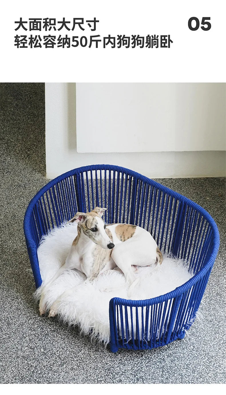 Zeze rope kennels universal in all seasons removable and washable cat litter dog bed small dog cute pet winter warm cat litter