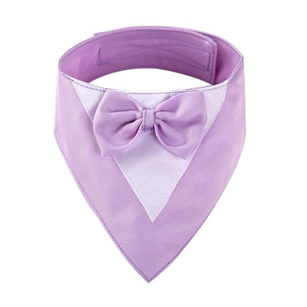Pet Bow Tie Dog Collar Tuxedo Bandana Adjustable Formal Puppy Triangular Neck Wear for Wedding Birthday Dress-up Cosplay Party