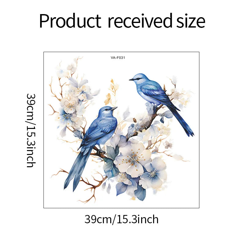 1PCS Painted Branches Flower Birds Bedroom Living Room Porch Home Background Decoration Beautify Wall Paste Self-adhesive