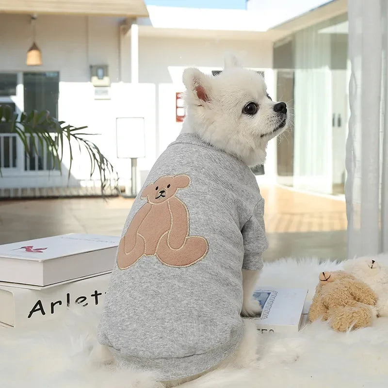 2023 New Spring Summer Pet Clothes Bear Pattern Sweater And Comfortable Puppy Clothes Teddy Hiromi For Small And Mid Sizes Dogs
