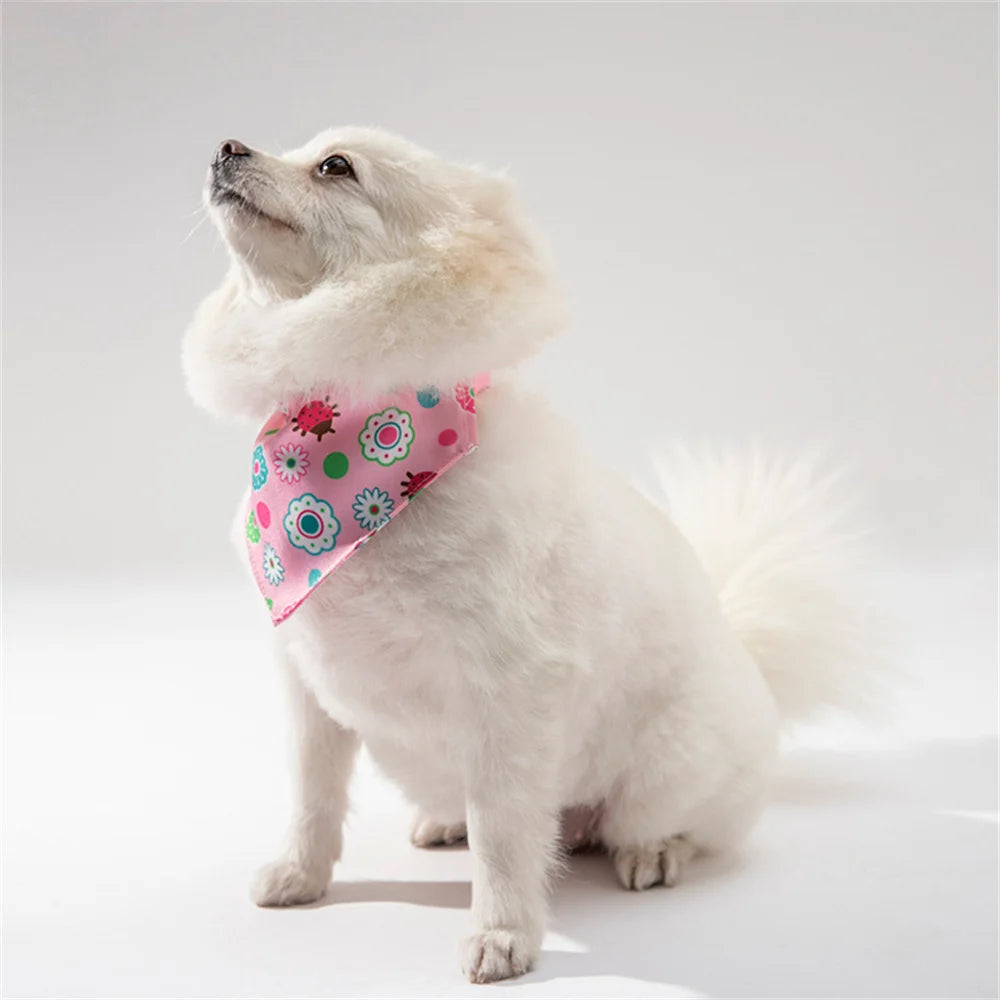 Sweet Print Puppy Dog Collar Bandana for Small Dogs Pet Cat Triangular Bandage Chihuahua Gota Bibs mascotas Grooming Accessories