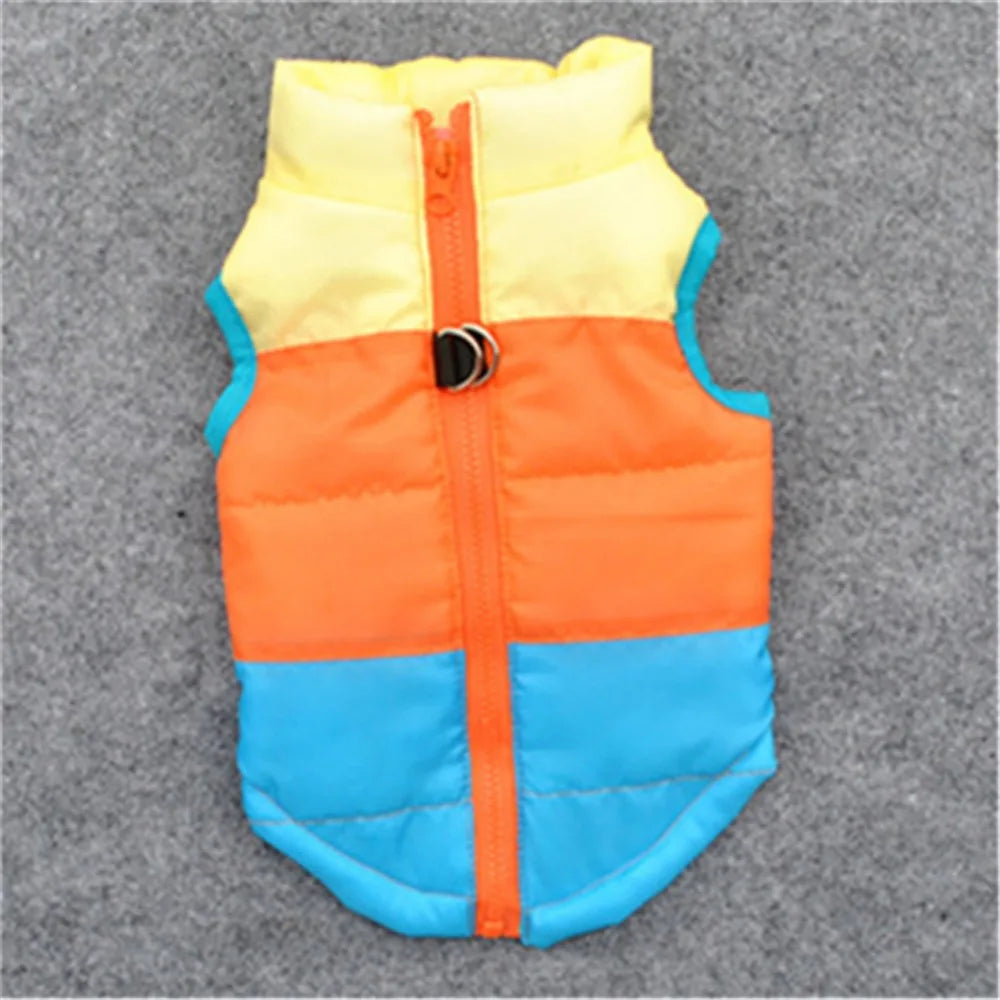 Windproof Pet Vest Jacket Winter Warm Big Dog Clothes Puppy Harness Clothing Funny Printed Coat for Small Medium Dogs Cats XS-XL