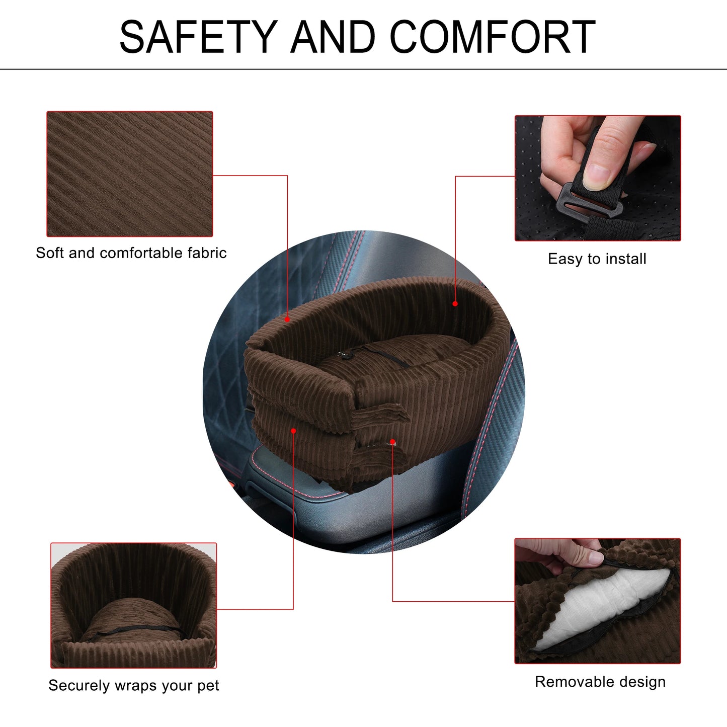 UXCELL Dog Car Seat Bags Hammock Pet Carriers Bed Car Rear Back Seat Protector Mat Carrier Bottom Travel Safety Accessories