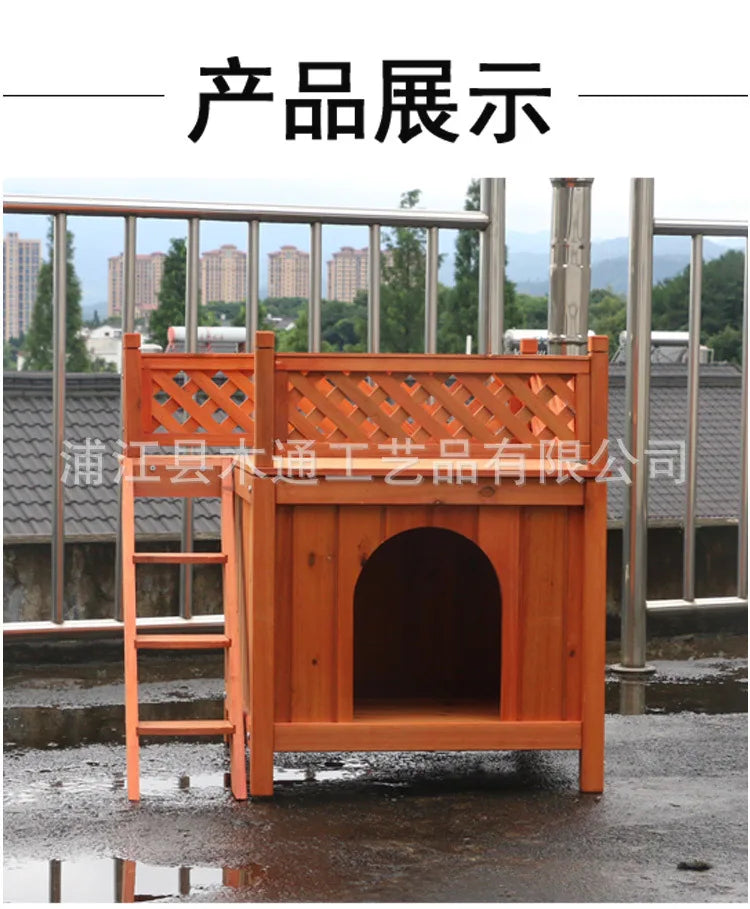 Teddy's Nest Kennel Wooden Cage Kennel Dog Furniture Small Double Deck Kennel Cat Villa Cat Nest Cattery