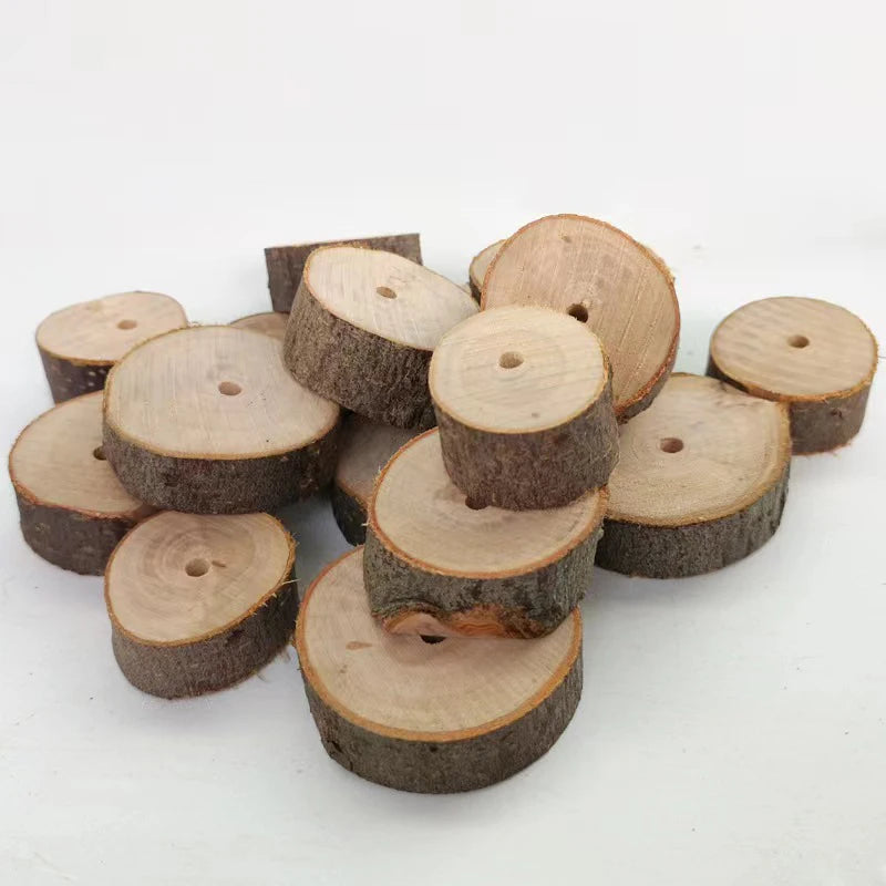 5/10Pcs DIY Natural Wood Slices Round Wooden Circles for Hamster Rabbit Teeth Grinding Toys for Chinchilla Pet Toys accessories