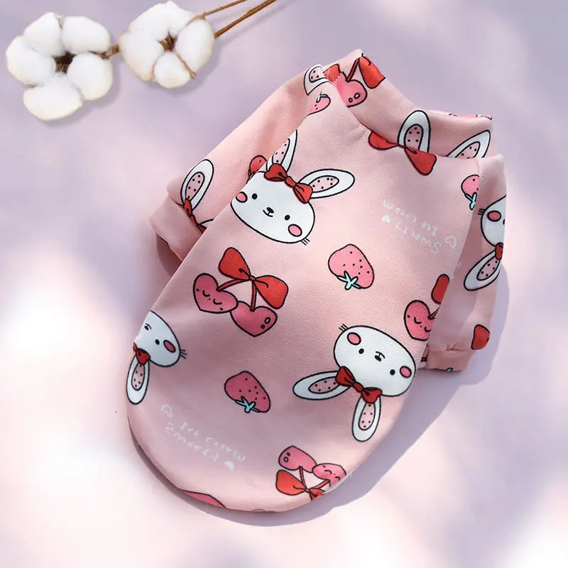Pet Dog Costume Cute Printed Pet Coat Cotton Soft Pullover Dog Shirt Jacket Sweatshirt Hoodie Cat Clothes Suit Sweater Outfit