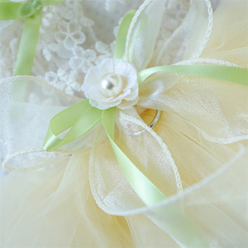 Summer White Puppy Veil Tutu Skirt Multi Layered Female Chihuahua Dresses for Sphinx Cat Wedding Party Small Medium Dog Clothes
