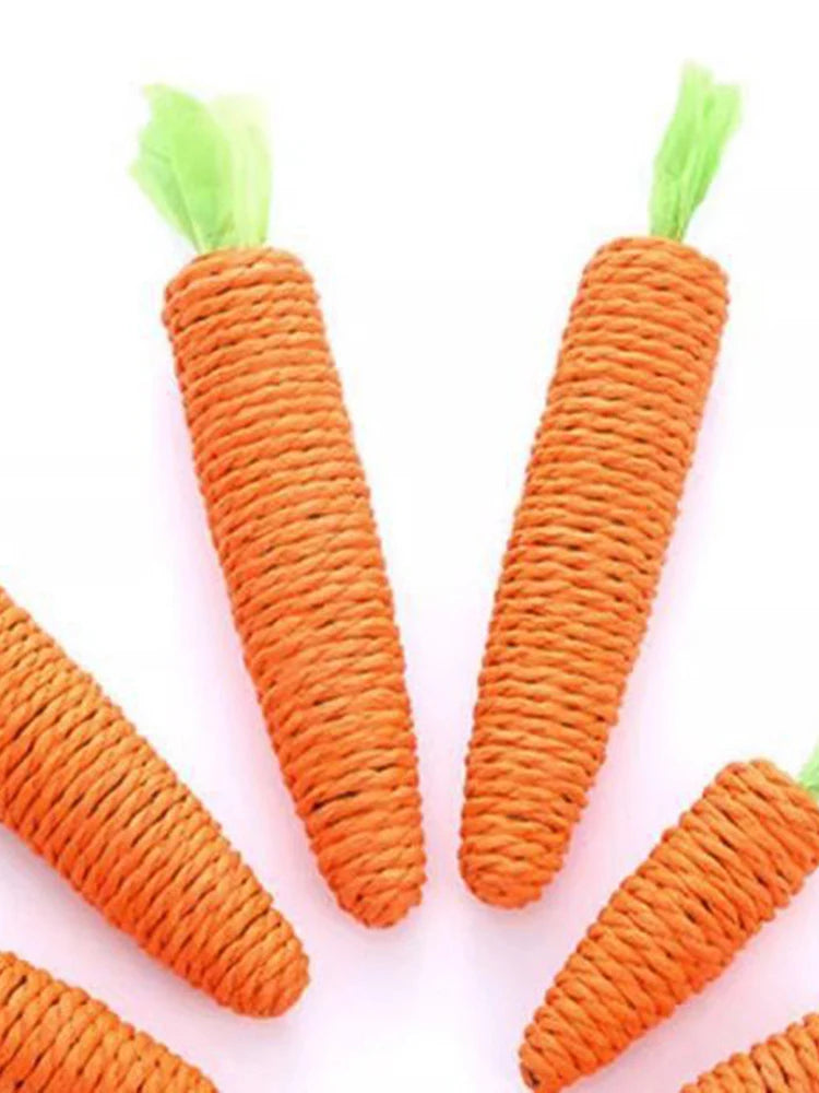 1PC Sisal Radish Toy Cat Toy Vocal Carrot Cat-Teasing Stick Self High And Fun Cat Scratch Board Pet Supplies