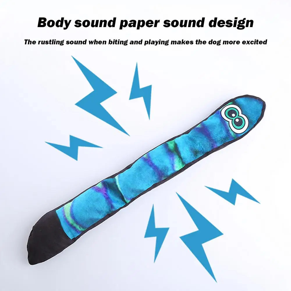 Snake Dog Toy With Squeakers Plush Puppy Toys With Squeakers At The Tail Blue Rainbow Squeaky Pet Snake Toy Long Dog Toys For