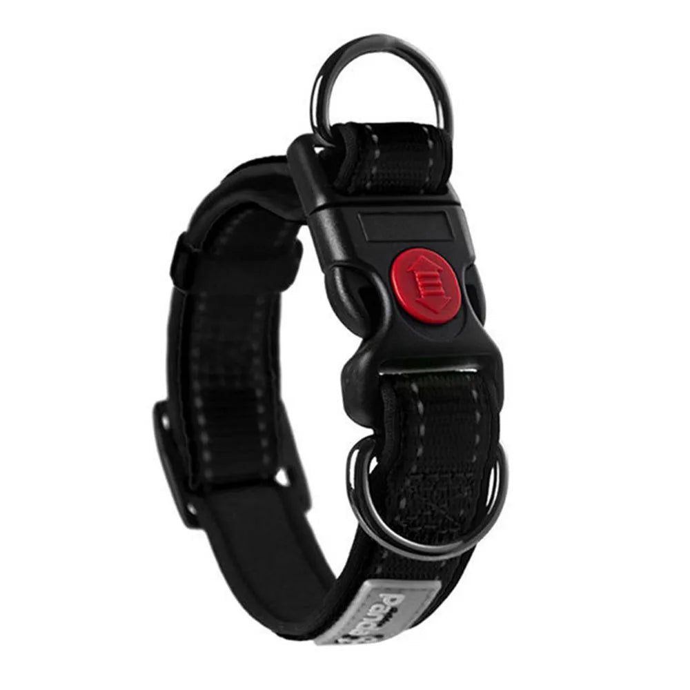 Adjustable Dog Collar Comfortable Soft Foam Padded Reflective Nylon Dog Collar with Double D Rings for Small Medium Large Dogs