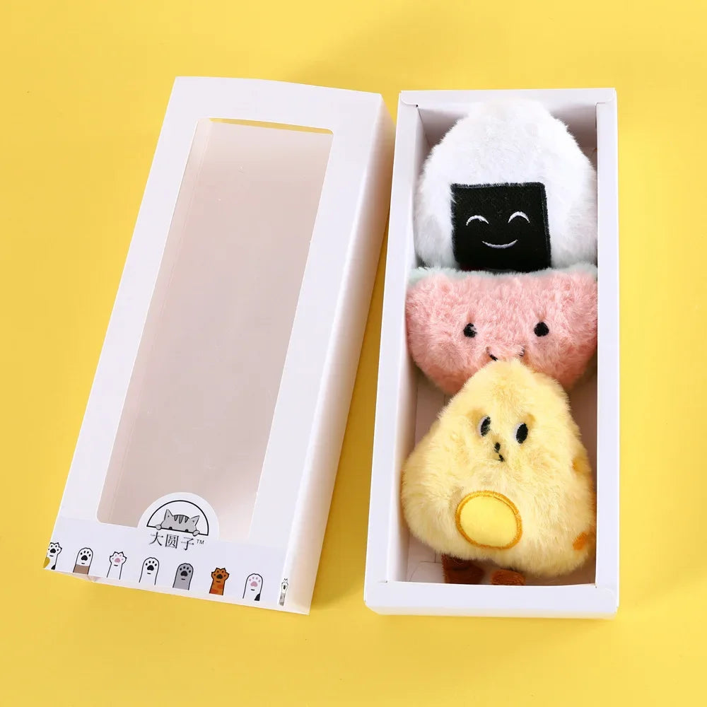 3pcs Cat Squeaker Cute Shaped Plush Toy Catnip Toy Cats Mint Toy with Built-in Bell for Kittens Puppy Products Pet Accessories