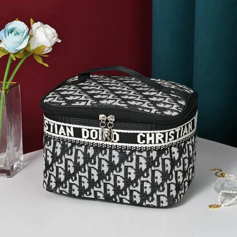 Thousand Bird Grid Cosmetic Bag Female Large Capacity Portable New Travel Waterproof Handheld Large Storage Bag Wash Bag