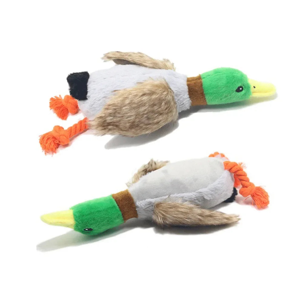 Durable Plush Duck Dog Toy for Aggressive Chewers Pet Mallard Duck Dog Toy Squeaky Plush Puppy Toy for Small Medium Large Dogs