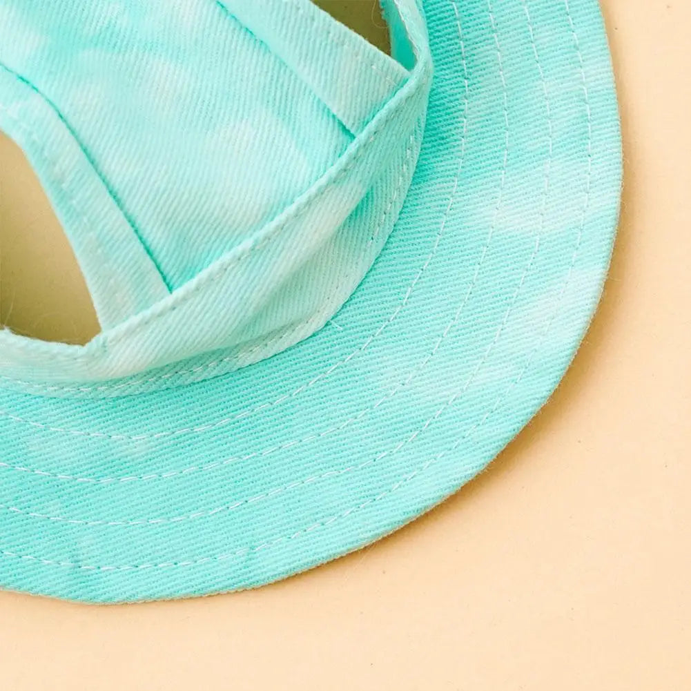 Dog And Cat Sun Hat Anti-strangle Hat Anti-fall Exposed Ears Adjustable Rope Buckle Bucket Hat Pet Supplies Colorful Large Size