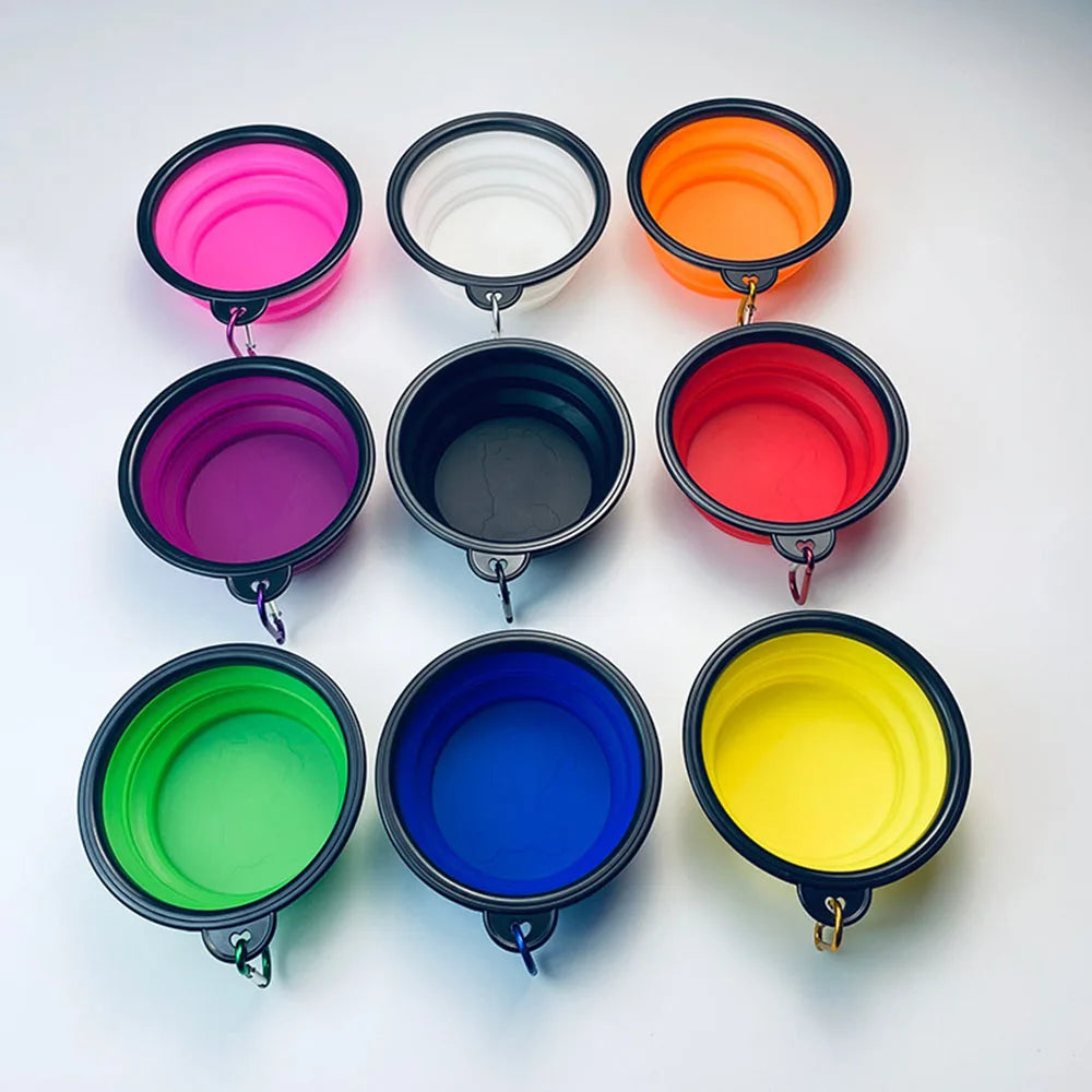 Collapsible Dog Bowls Portable Travel Dog Bowls Expandable for Cat Dog Water Bowl Food Feeding Dish Silicone Pet Bowl 350/1000ml