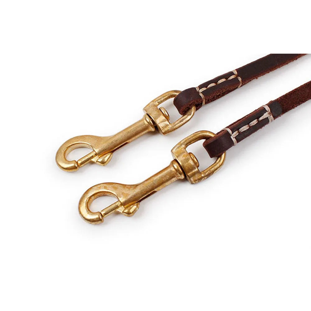 Hand-made Real Leather Pet Puppy Dog Leash for Small Dogs and Cats Lightweight Slender Genuine Leather Dog Leash Brown Red Green