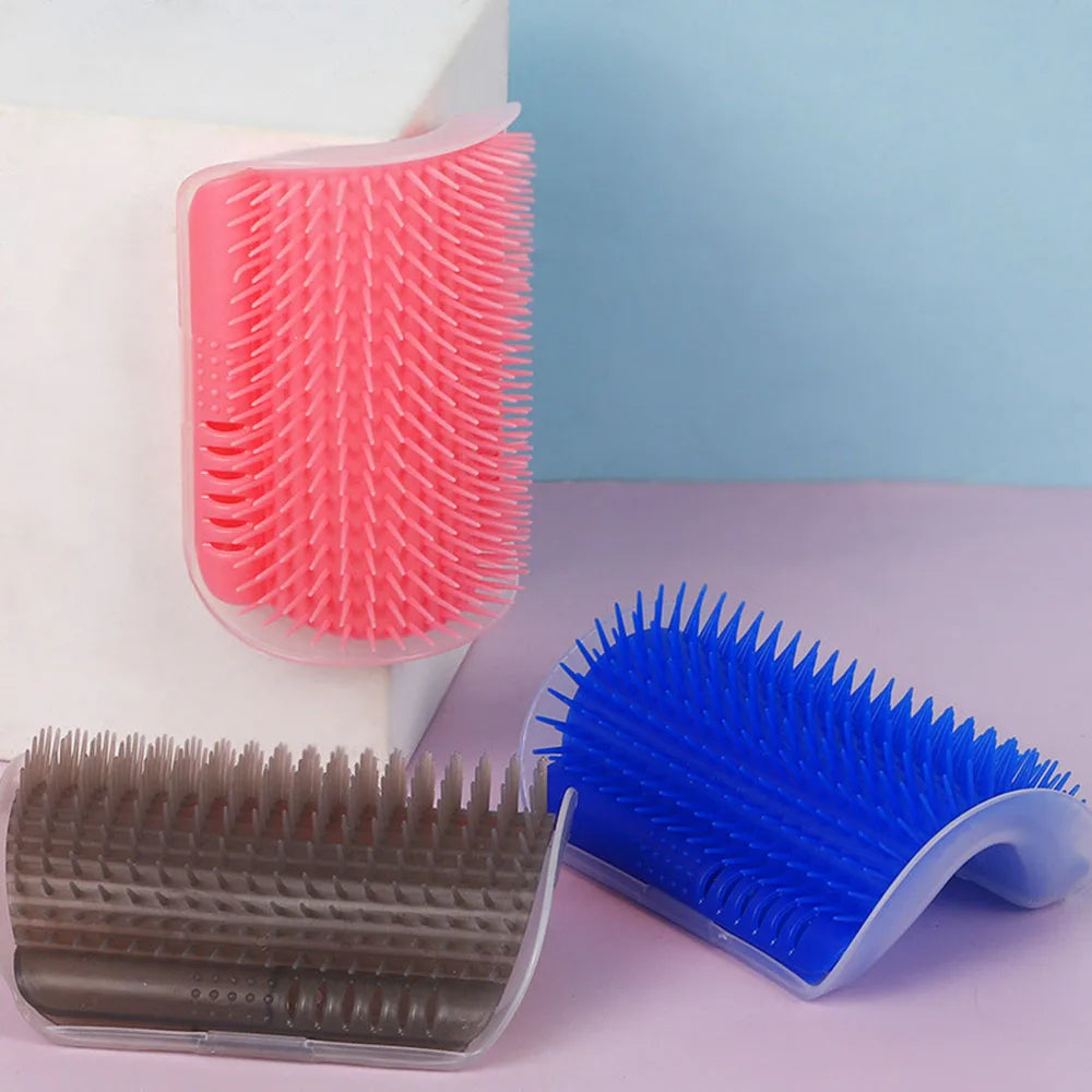 Pet Cat Brush Massage Device Hair Removal Comb Cat Toy Plastic Scratch Bristles Arch Massager Self Grooming Cat Corner Scratcher