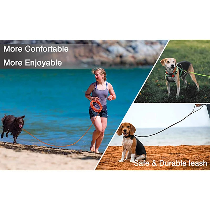 Dog Leash Waterproof Training Recall Long PVC Pet Leashes 5FT 10 FT 20FT 30FT Great for Training Beach Yard Play