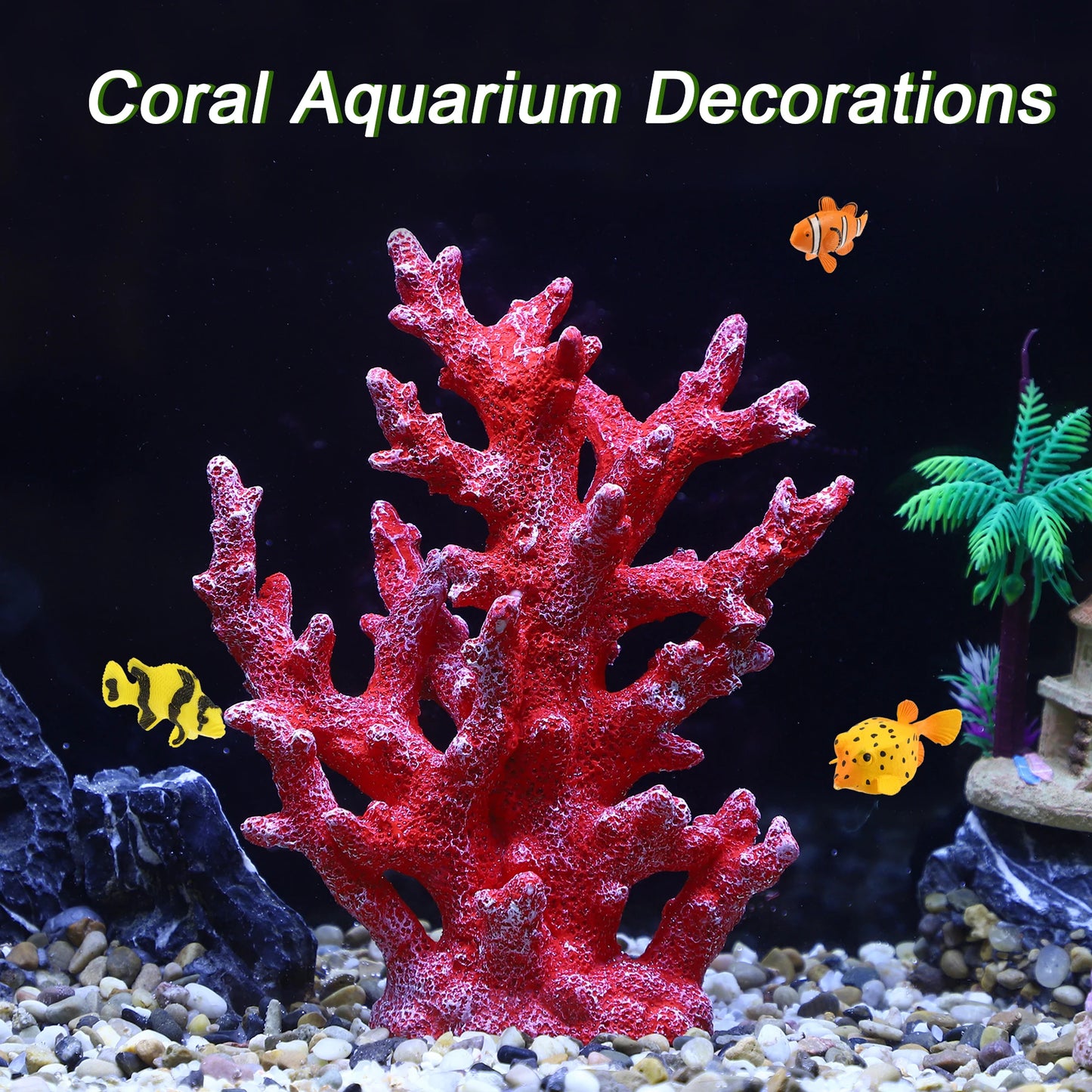 UXCELL Artificial Coral Decorations Fish Tank Coral for Aquarium Resin Coral Ornaments Simulation Undersea Water Plants