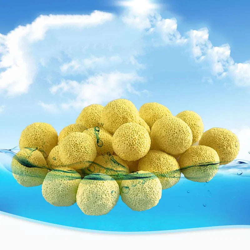 10pcs Aquarium Fish Tank Filter Media Balls Ceramic Biochemical Ball Activated Carbon Bio Balls Clean Water Accessories
