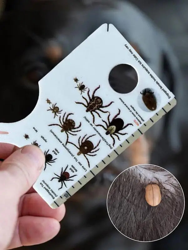 Tick Card with Magnifying Glass Tick Remover for Dogs Quickly Gentle Remove Ticks from Pet Dogs Cats or People