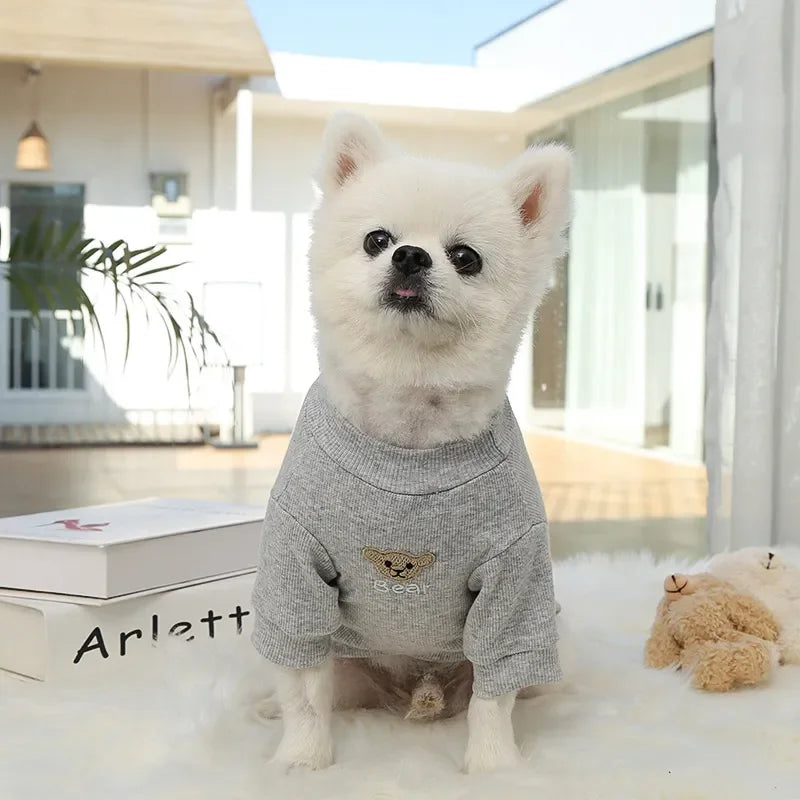 2023 New Spring Summer Pet Clothes Bear Pattern Sweater And Comfortable Puppy Clothes Teddy Hiromi For Small And Mid Sizes Dogs