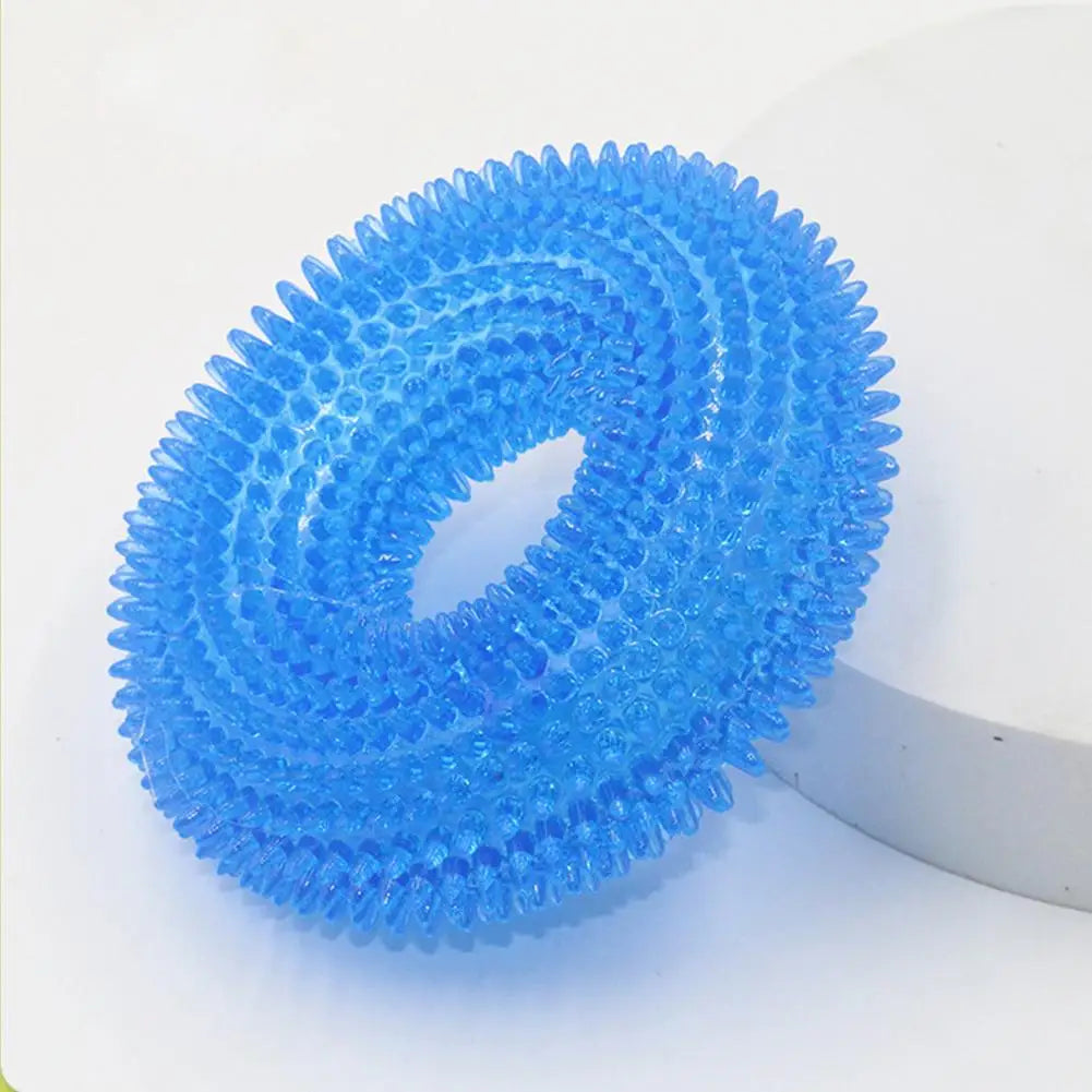 Pet Teething Sound Toy TPR Bite-resistant Raised Texture Teeth Design Spherical Safe Harmless Health Promotes Cleans Oral H0F7