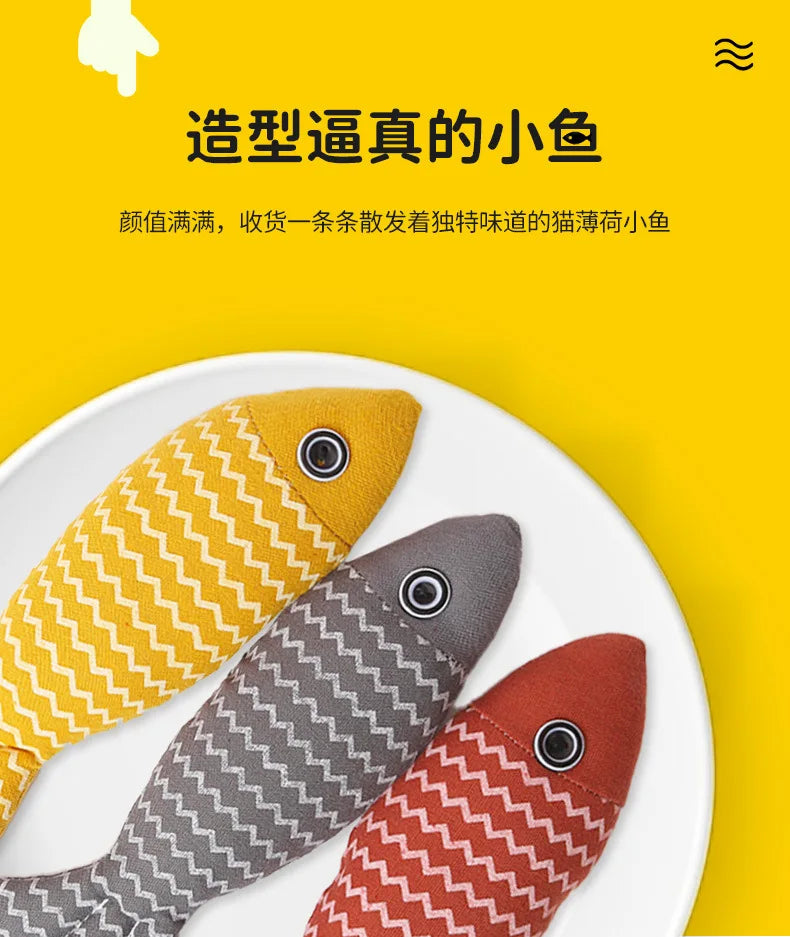 Teeth Grinding Catnip Toys Funny Interactive Plush Cat Toy Pet Kitten Chewing Vocal Toy Fish Bite Cat mint For Cats