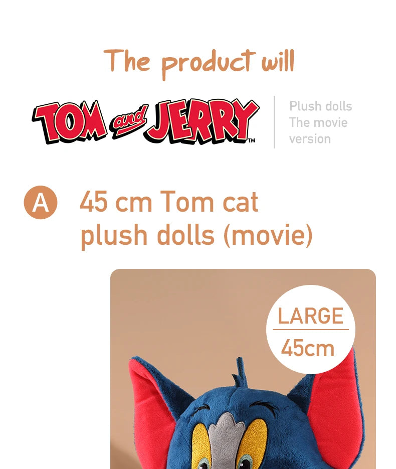 Tom And Jerry Plush Toy Cartoon Movie Cat Tuffy Nibbles Mouse Plushies Stuffed Animals Soap Action Figure Studio Doll Toys