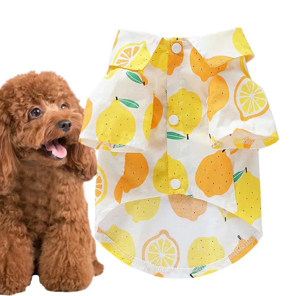 Summer Dog Shirt Breathable Puppy Outfit Fruit Print Puppy Outfit Pet T-Shirt Soft Pet Apparel Dog Shirt For Puppy