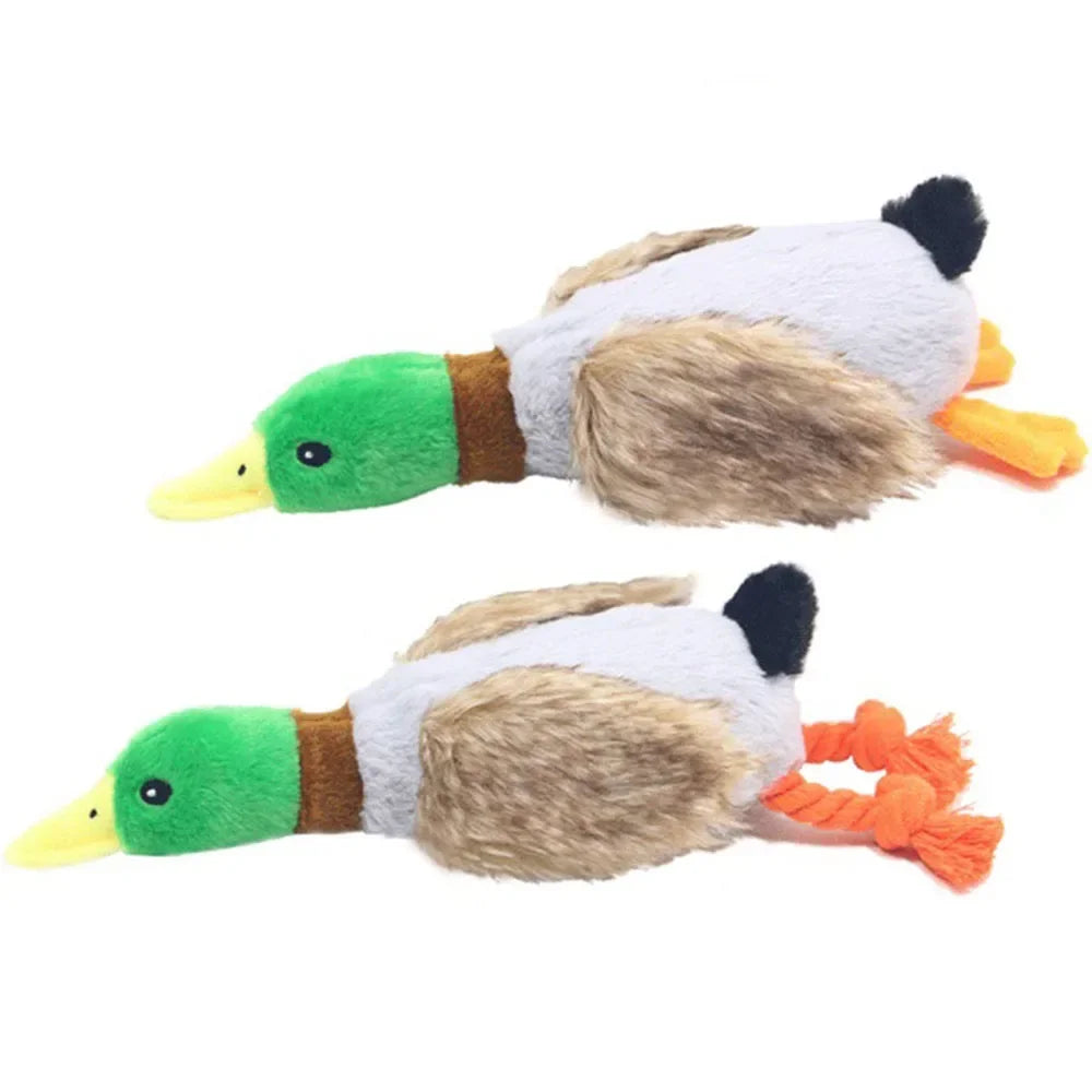 Durable Plush Duck Dog Toy for Aggressive Chewers Pet Mallard Duck Dog Toy Squeaky Plush Puppy Toy for Small Medium Large Dogs