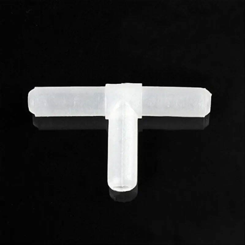 10pcs/lot 4mm TShaped Plastic Connector Aquarium Acessorios 2/3/4 ways Fish Tank Air Pump Connector Control Valve Air Pipe Tubes