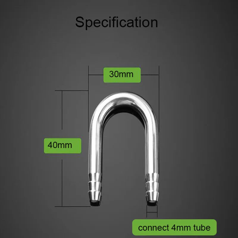 Stainless Steel Aquarium U Shape Tube Connector Air Splitter Valve Fish Tank Air Pump Flow Distributor Valve Tap Lever Control