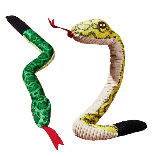 Squeaky Snake Dog Toy Plush Cute Dog Chewing Toy Stuffed Animal Bite-resistant Sounding Paper Animals Chew Toy For Puppy Dogs